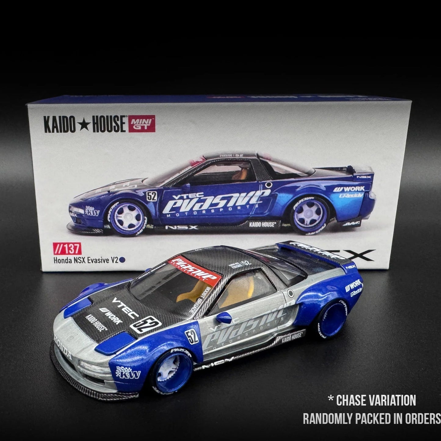 (Chase) Kaido House x Mini GT 1:64 Honda NSX Evasive V2 – Blue