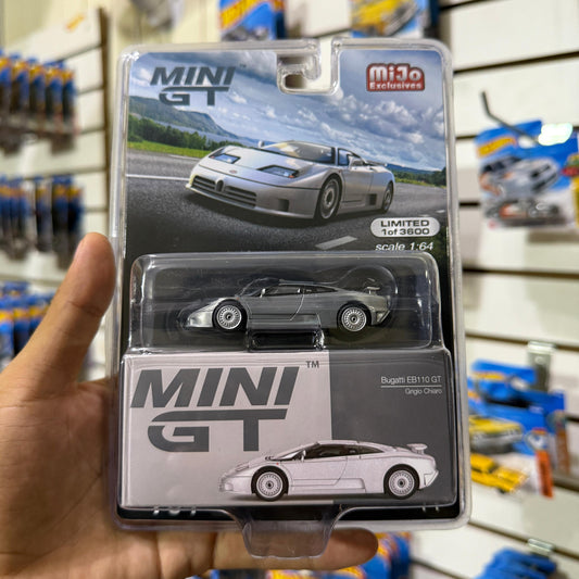 (Chase) Mini GT 1:64 Bugatti EB110 GT Grigio Chiaro