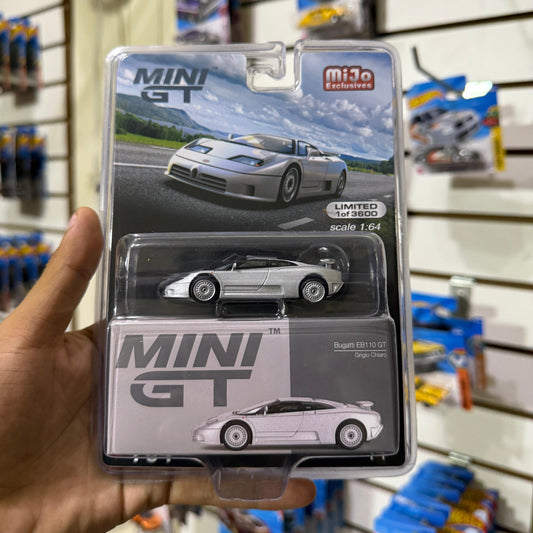 Mini GT 1:64 Bugatti EB110 GT Grigio Chiaro